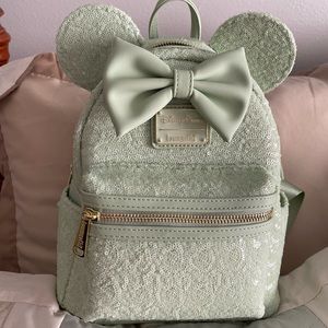 Disney Parks Loungefly sea foam green sequin bag